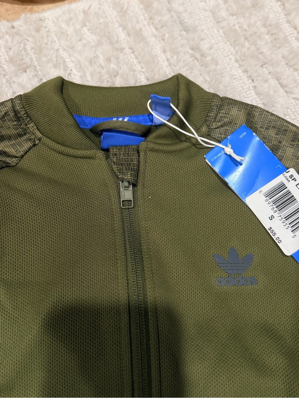 adidas Olive Green Full-Zip Track Jacket - Picture 2 of 4